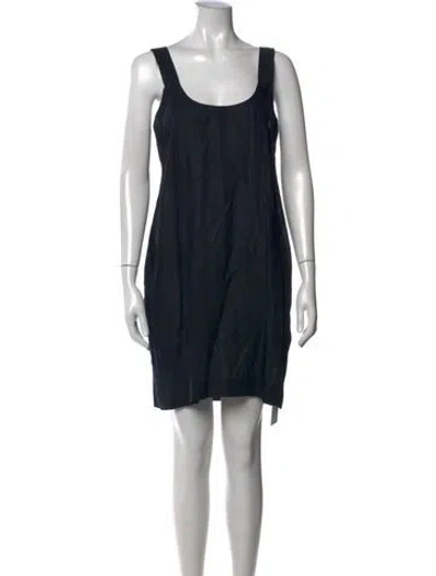 Pre-owned Max Mara Linen Mini Dress In Black