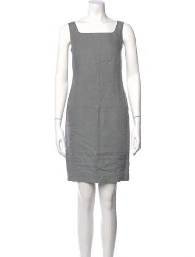 Pre-owned Max Mara Linen Mini Dress In Gray