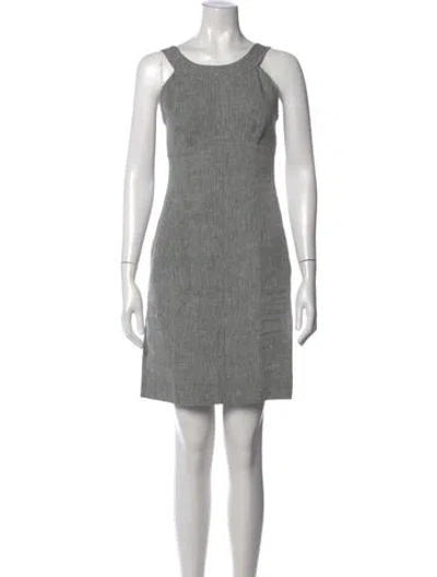 Pre-owned Max Mara Linen Mini Dress In Gray