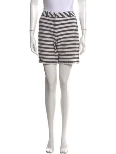 Pre-owned Max Mara Linen Mini Shorts In Grey/pink