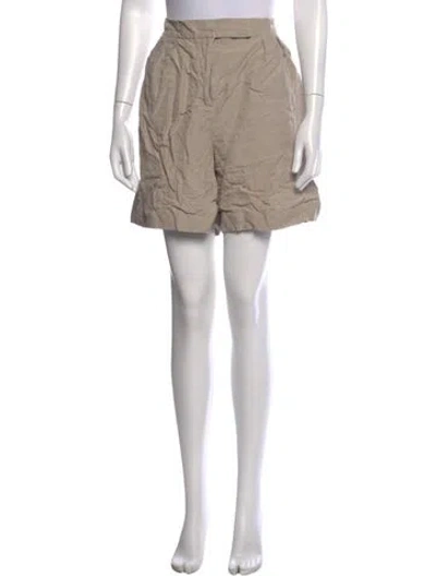 Pre-owned Max Mara Linen Mini Shorts In Neutral