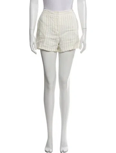 Pre-owned Max Mara Linen Mini Shorts In White