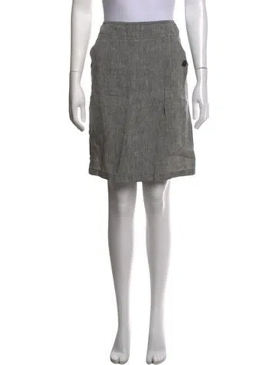 Pre-owned Max Mara Linen Mini Skirt In Grey