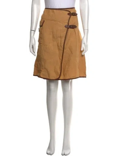 Pre-owned Max Mara Linen Mini Skirt In Neutrals