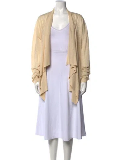 Pre-owned Max Mara Linen Open Front Sweater In Neutrals