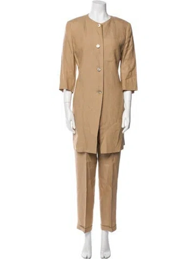 Pre-owned Max Mara Linen Pant Set In Brown