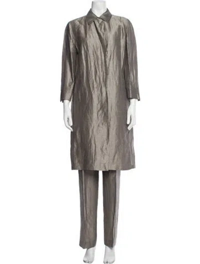 Pre-owned Max Mara Linen Pant Set In Gray