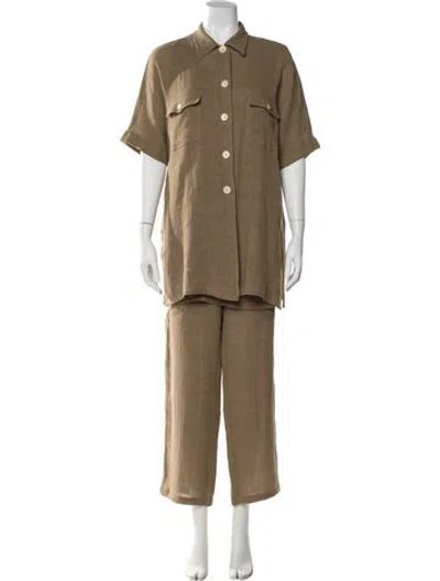 Pre-owned Max Mara Linen Pant Set In Neutral