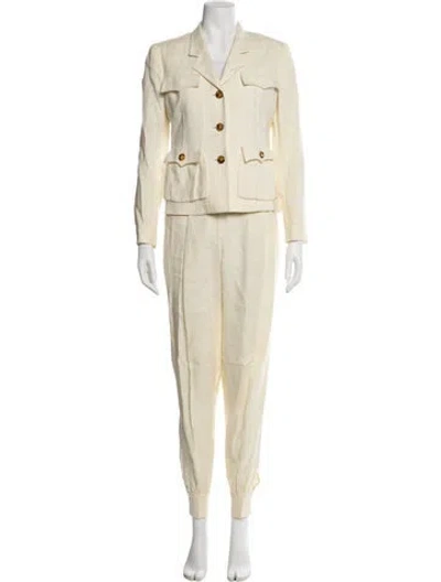 Pre-owned Max Mara Linen Pant Set In Yellow