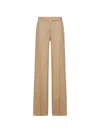 Max Mara Big Pleated Linen Wide-leg Pants In Brown