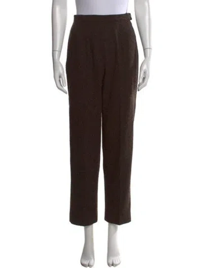 Pre-owned Max Mara Linen Pants In Brown