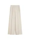 Max Mara High Waist Wide Leg Pleated Trousers In Neutral