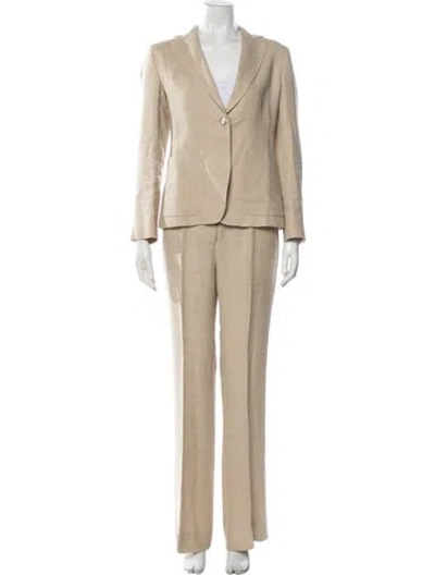 Pre-owned Max Mara Linen Pantsuit In Neutral