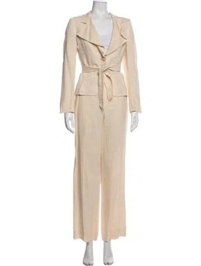 Pre-owned Max Mara Linen Pantsuit In Neutrals