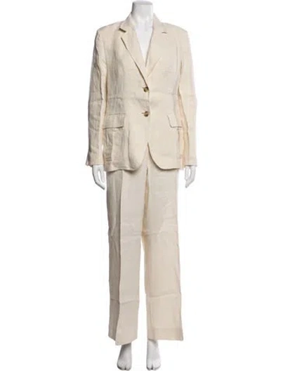 Pre-owned Max Mara Linen Pantsuit In Neutrals