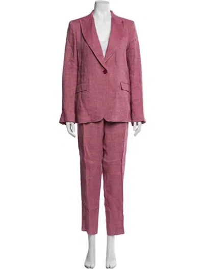 Pre-owned Max Mara Linen Pantsuit In Pink