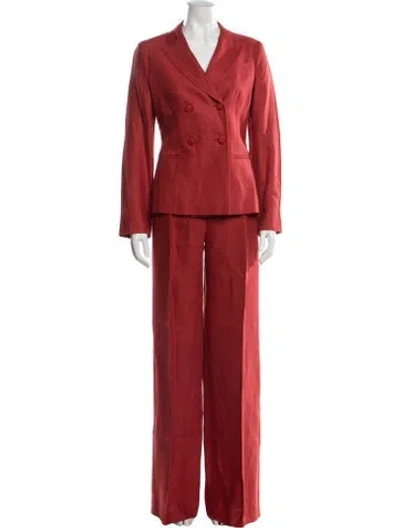 Pre-owned Max Mara Linen Pantsuit In Red