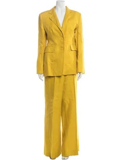Pre-owned Max Mara Linen Pantsuit In Yellow