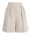 Max Mara Beige Virgin Wool Shorts In Beige