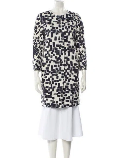 Pre-owned Max Mara Linen Printed Coat In White