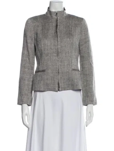 Pre-owned Max Mara Linen Printed Evening Jacket In Neutral