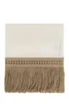 Max Mara Linen Scarf Grammo In Ivory