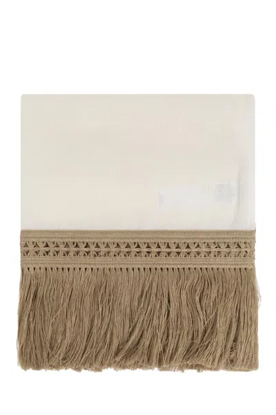 Max Mara Linen Scarf Grammo In Ivory