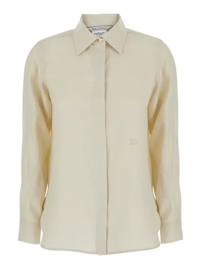 Max Mara Linen Shirt In Neutral