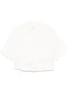 Max Mara Linen Shirt With Collared Neck And Cropped In White