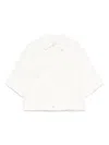 Max Mara Linen Shirt With Collared Neck And Cropped In White