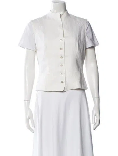 Pre-owned Max Mara Linen Short Sleeve Top In Neutral