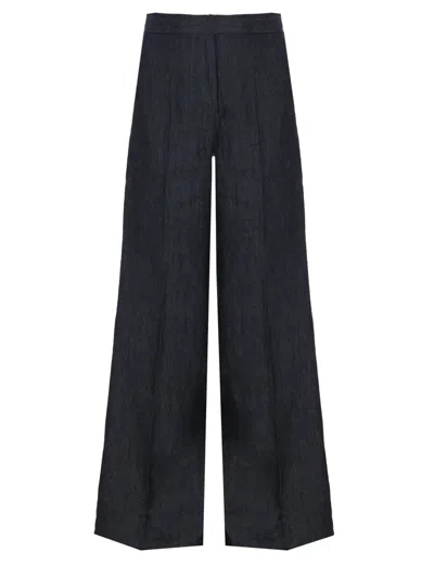 Max Mara Italian Linen Shorts In Black