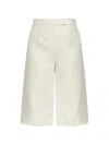 Max Mara Beige Linen Twill Mxmkaki Bermuda Shorts In Neutral