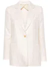 Max Mara Womens Sand Mosa Single-breasted Linen-cotton Blend Blazer