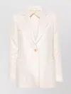 Max Mara Linen Single-breasted Blazer Jacket In White