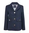 Max Mara Linen Single-breasted Blazer In Navy