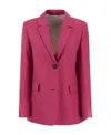 Max Mara Linen Single-breasted Blazer In Red