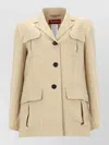 Max Mara Linen Single-breasted Suit Jacket In Neutral
