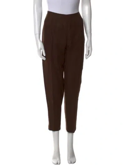 Pre-owned Max Mara Linen Skinny Leg Pants In Brown