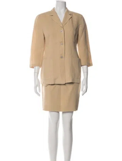 Pre-owned Max Mara Linen Skirt Suit In Neutral