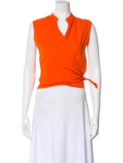 Pre-owned Max Mara Linen Sleeveless Top In Orange