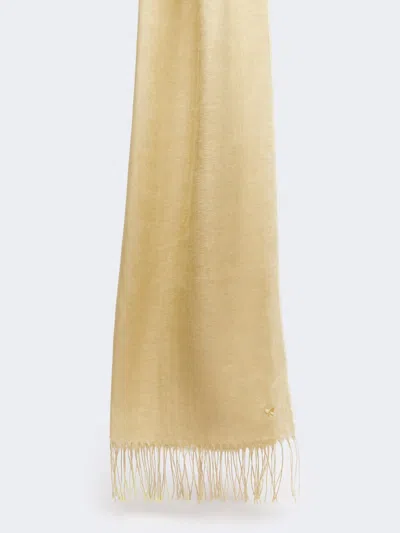 Max Mara Linen Stole With Fringes In Neutral