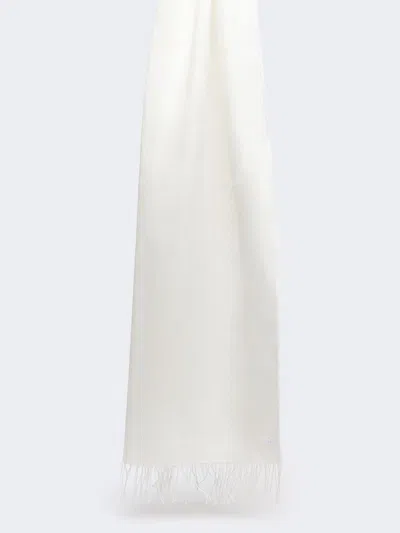 Max Mara Linen Stole With Fringes In Neutral