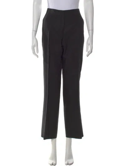 Pre-owned Max Mara Linen Straight Leg Pants In Black