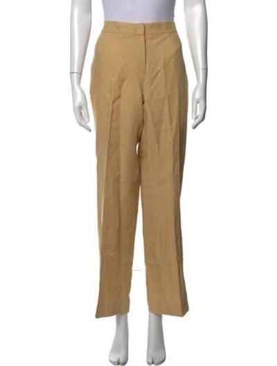 Pre-owned Max Mara Linen Straight Leg Pants In Neutral
