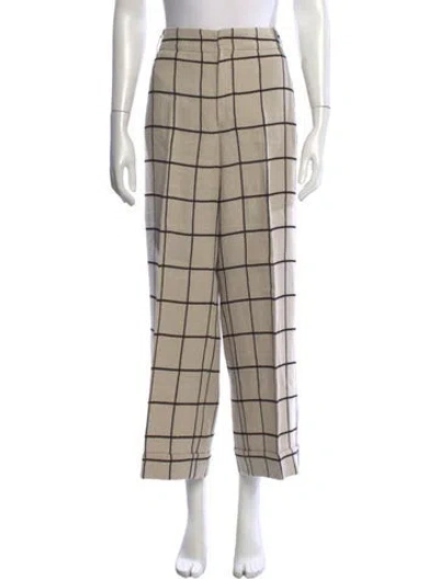 Pre-owned Max Mara Linen Straight Leg Pants In Neutrals