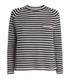 Shop Max Mara Linen Stripe Sweater In Nude