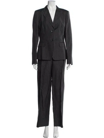 Pre-owned Max Mara Linen Striped Pantsuit In Neutral