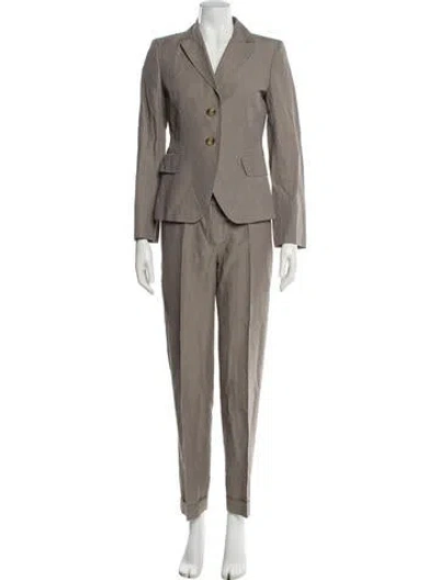 Pre-owned Max Mara Linen Striped Pantsuit In Neutral