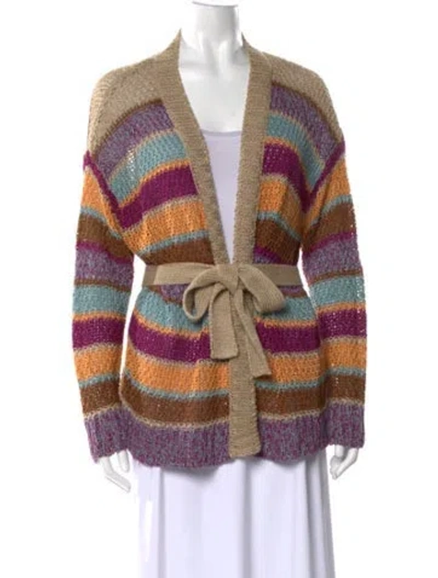 Pre-owned Max Mara Linen Striped Sweater In Multi